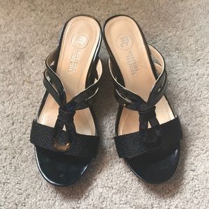 Mootsie Tootsies Black wedge sandals